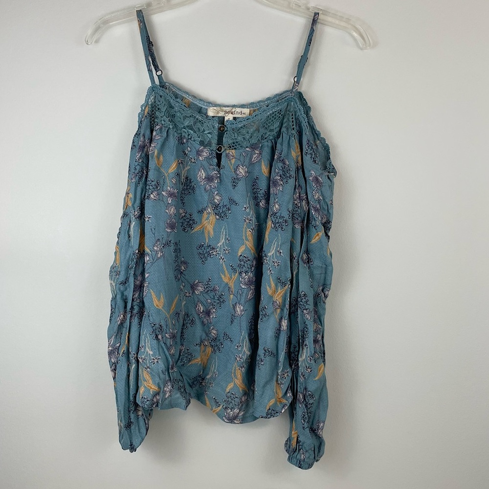 Rewind Blue Floral Top - Size XS